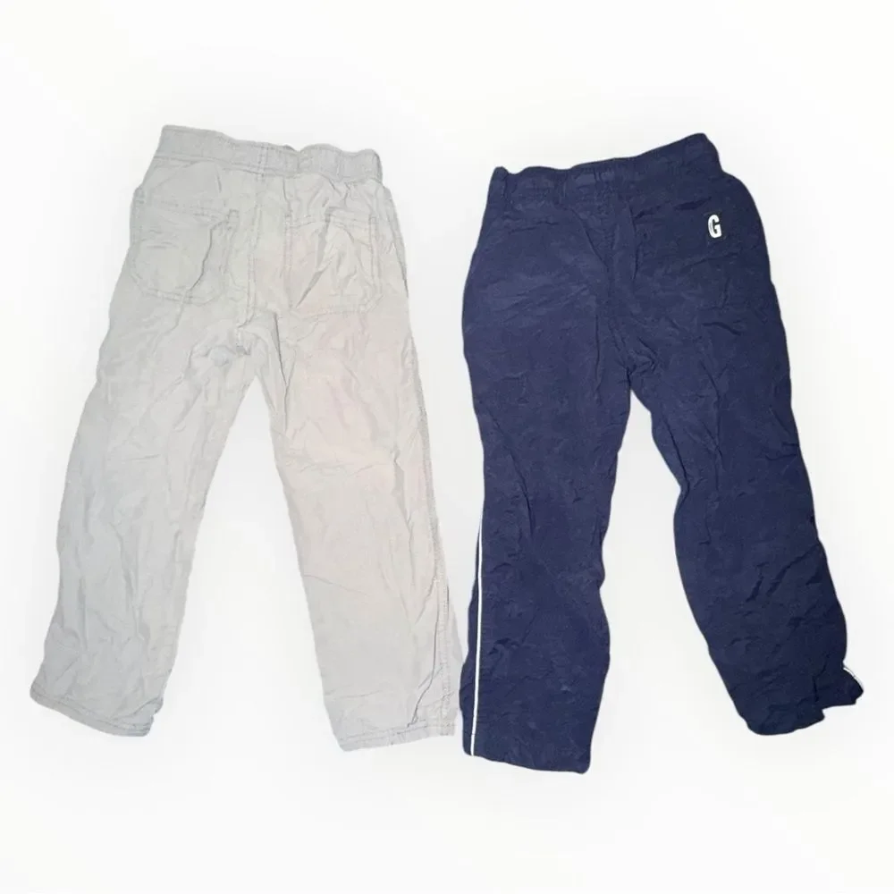 Lot of 4 Gymboree Boys Pull-On Lined Pants Size 5 Khaki Navy Gray Canvas Twill